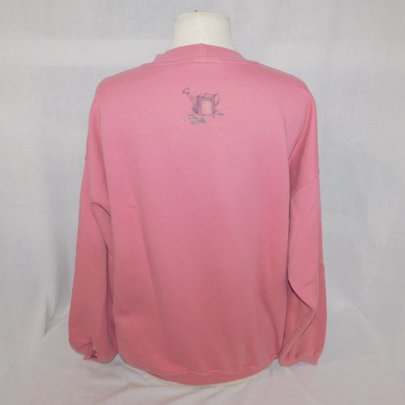 VTG 90s Northern Reflections Womens L Pink Plants Boats Graphic Sweatshirt - Picture 7 of 8